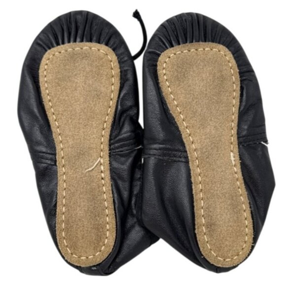 Danshuz Child Split Sole Leather Ballet Shoes Black Size 7M - Picture 6 of 6